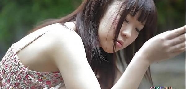  Shy Japanese teen angel first time erotic outdoor tease